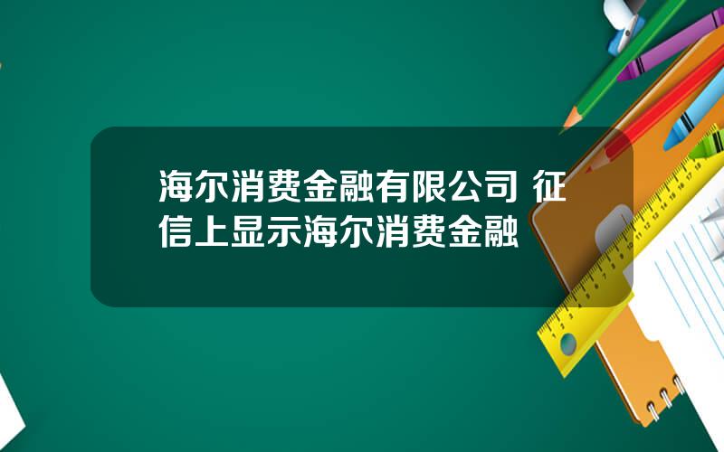 海尔消费金融有限公司 征信上显示海尔消费金融